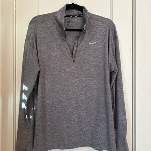 Nike Heather Gray Dri-FIT Quarter-Zip Top